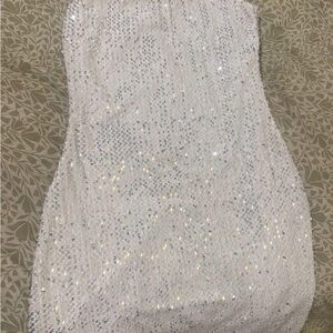Lucy in the Sky Sparkling White Sequin Dress